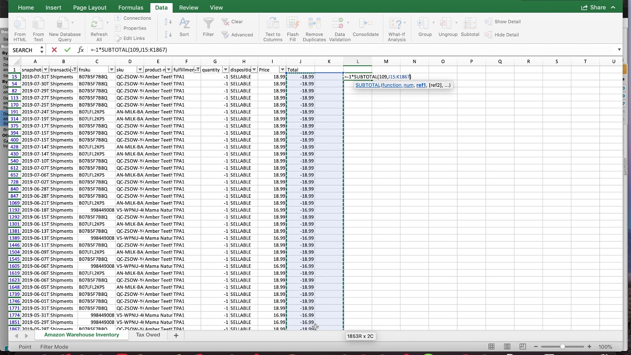 Calculate Amazon Sales Taxes pt 2 YouTube