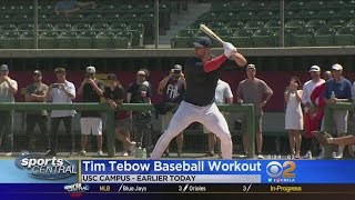 Tim Tebow Works Out For Major League Scouts