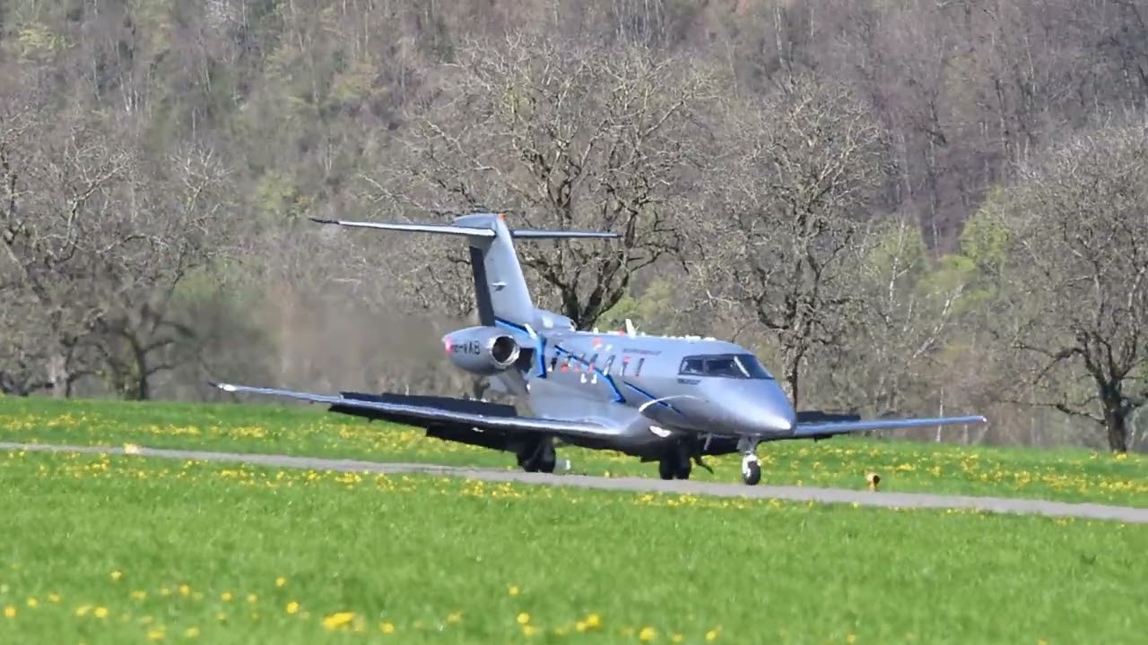 Pilatus PC24 HB-VXB landing at Buochs Airport