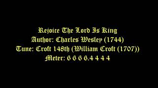 Rejoice The Lord Is King (Croft 148Th) Hymns
