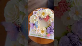 버터크림 플라워케이크와 나비토퍼 buttercream flowercake &amp; butterfly