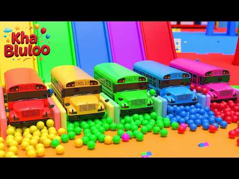 The Wheels on The Bus Song | Colorful Bus | KhaBluloo Nursery Rhymes & Kids Song
