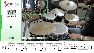 Drums technical exercises - Level 1 - Grade 1- Group D Fill C - Batteria (RSL Awards, Rockschool)