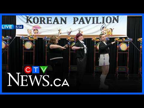 Checking out the Korean pavilion at Folklorama