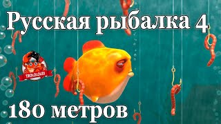 Русская рыбалка 4 ГИГА ДЖИГ с мертвой рыбой 180 метров