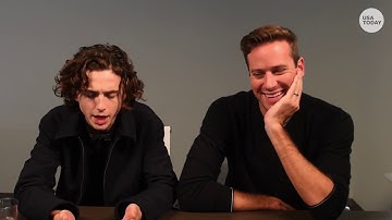 Timothée Chalamet and Armie Hammer discussing Call me by your name USA TODAY