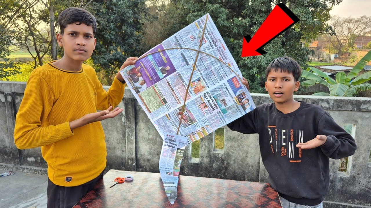Hamne banaya News Paper Kite 🪁