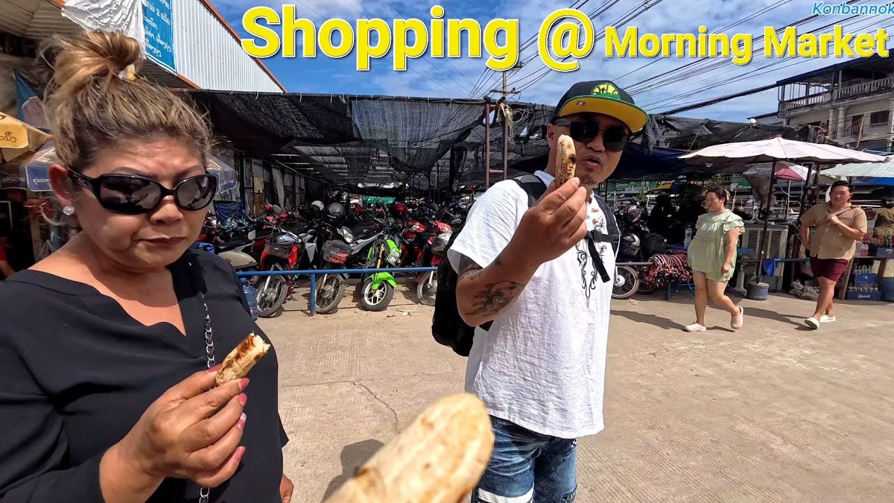 Walking and shopping at Talad Sao with American friends