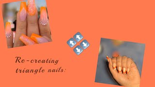 Re-creating triangle Orange nails
