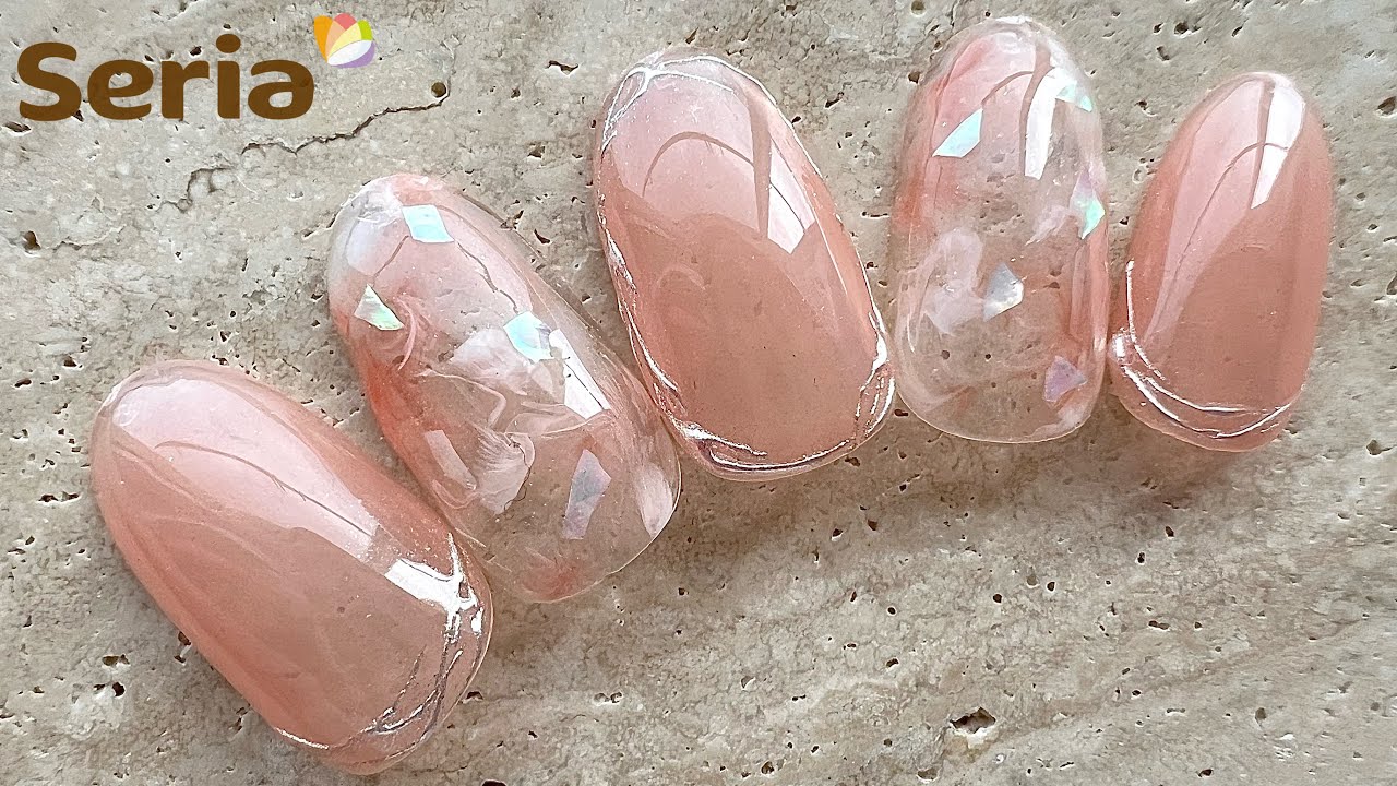Seria Gel] Jelly-finish office orange nails 🧡 - YouTube