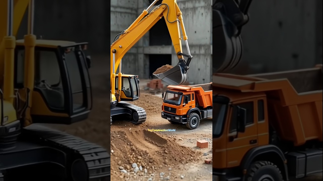 Calm Excavator Idle Movement | Relaxing Construction Scene 