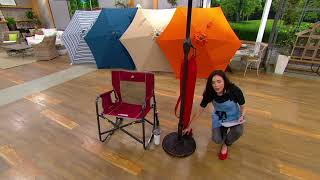 Guarda sol redondo Garden Reflections de 7 5 pes com capa na QVC