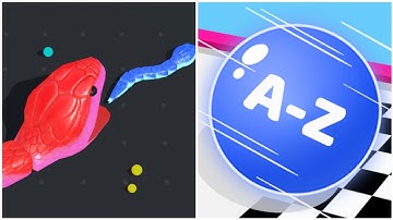 Snake Clash.io vs A-Z Run 3D - (All Max Level, ASMR Game)