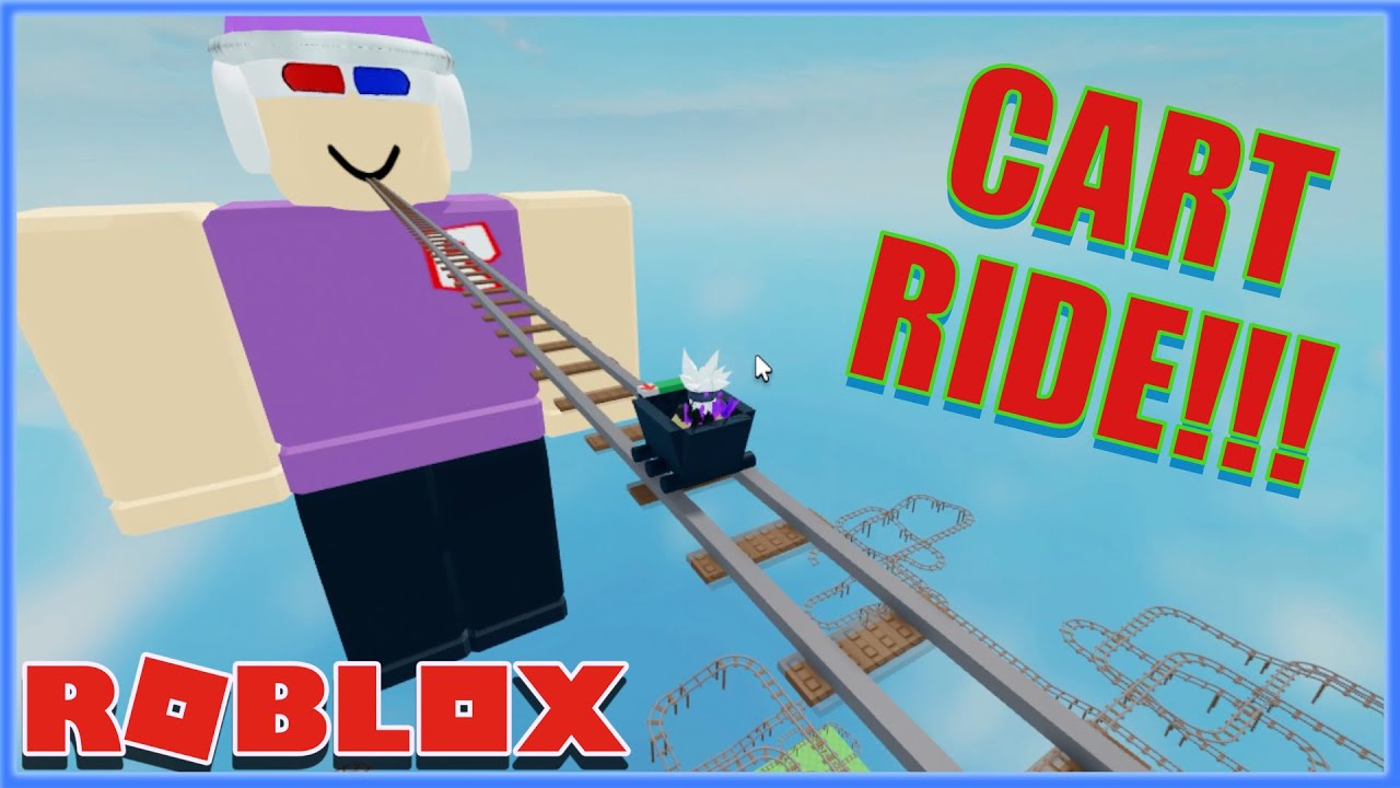 Batallando por subir a un vagon en Cart Ride!! 