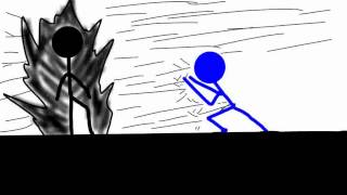 Stick figure fight - blue vs black part 1 screenshot 2