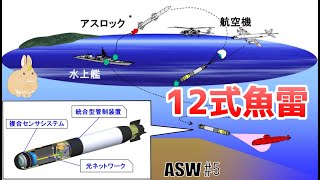 深々度の高速原潜にも対応し、浅海域でも有効な複合センサシステムを備えた最新の短魚雷「12式魚雷」