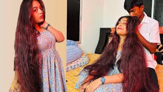 Prioshi’s awesome hair smelling video 😱|| New hair play video🥶hair play by male landowners