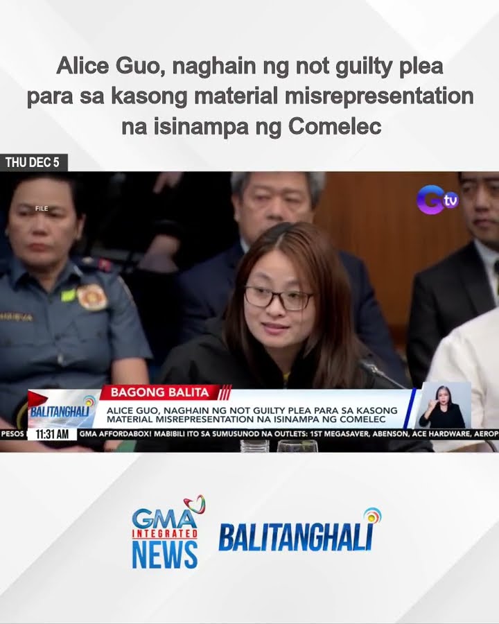 Alice Guo, naghain ng not guilty plea para sa kasong material misrepresentation na... | Balitanghali