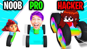 NOOB vs PRO vs HACKER In CARCRAFT.IO!? (ALL LEVELS!)