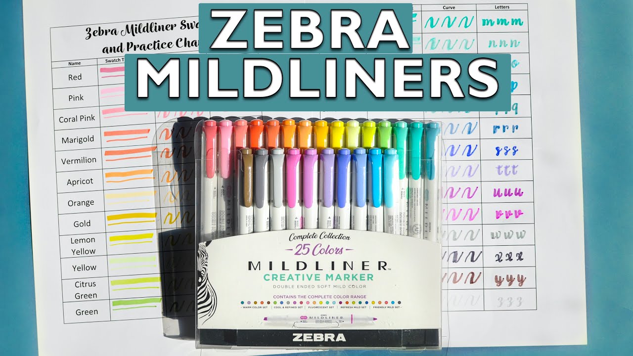 Zebra Mildliner Highlighters - Pack of ALL 25 Colours