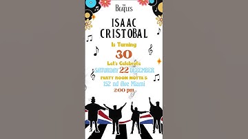 The BEATLES Video INVITATION  party Personalized