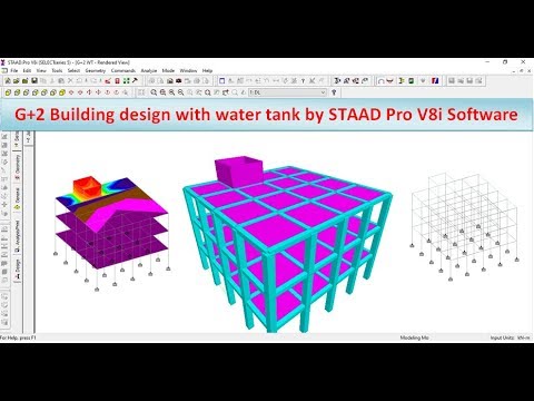 G+2 Building design with water tank by STAAD Pro V8i Software - YouTube