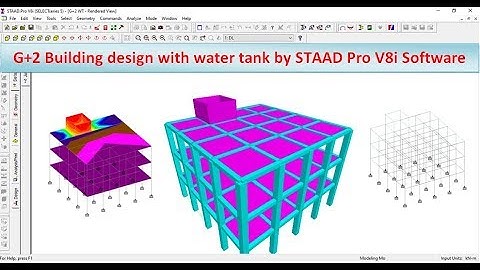 G+2 Building design with water tank by STAAD Pro V8i Software