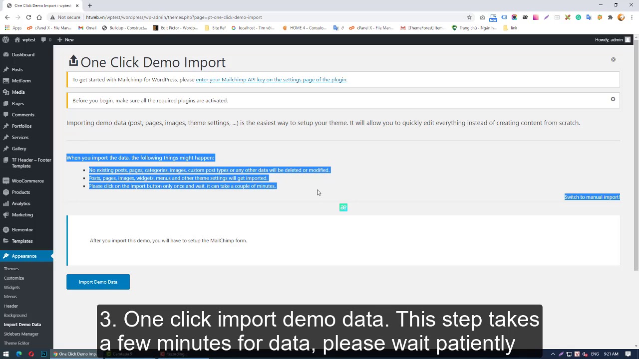 How to install demo Dirtywash WordPress Theme