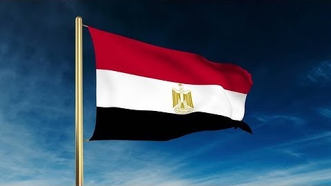 4K Egypt flag slider style. Waving in the win with cloud background animation Stock video