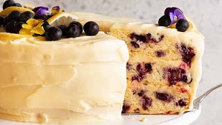 Blueberry Cake with Lemon Cream Cheese Frosting