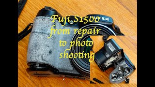 Fuji FinePix S1500 from repair to shooting - Remove corrosion-Bridge battery contact-Refresh plastic