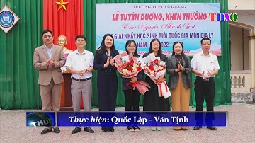 Trường THPT Vũ Quang tuyên dương, khen thưởng học sinh đạt giải nhất kỳ thi HSGQG năm học 2022-2023.