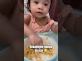 Amanda eating macaroni and egg #masyaallahtabarakallah