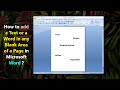 How to add a text or a word in any blank area of a page in microsoft word 