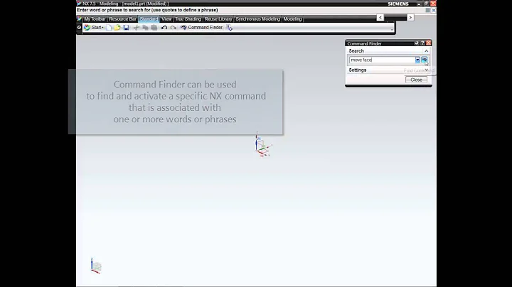 NX Hints and Tips - Using Command Finder Siemens PLM