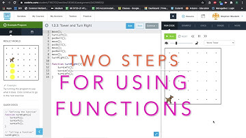 CodeHS - the two steps for using functions for Karel