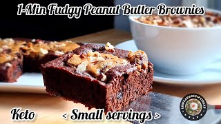 1-Min Fudgy Peanut Butter Brownies | Small servings | Soft, chewy, rich & decadent by lowcarbrecipeideas 1,366 views 1 day ago 3 minutes, 40 seconds