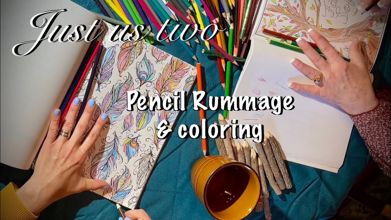 ASMR Markers, pencils & crayons rummage (No talking only) Katherine & I alone, softly coloring.