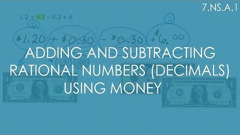 Adding and Subtracting Rational Numbers (Decimals) by using our knowledge of money | 7.NS.A.1