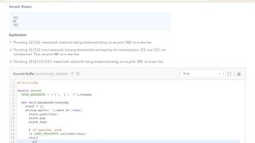 HackerRank: "Stacks: Balanced Brackets" Solution (Ruby)