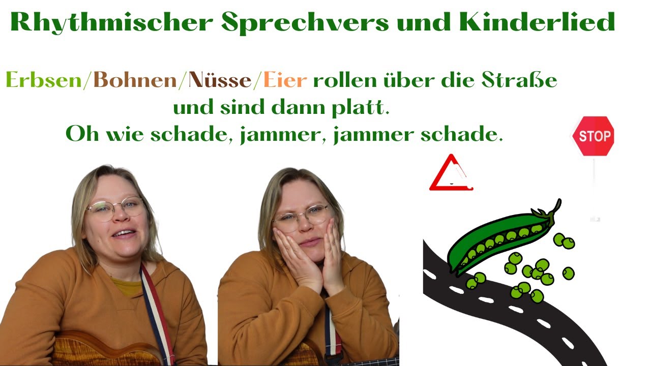 Erbsen rollen über die Straße | Sprechvers + Erweiterung + Kinderlied dazu |