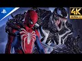 Advanced suit 20 vs venom boss fight ultimate difficulty  spiderman 2 ps5 4k