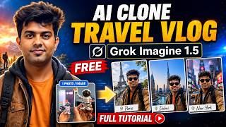 Create Travel Vlog with AI Clone Using Grok Imagine 1.5 For Free | Full Tutorial