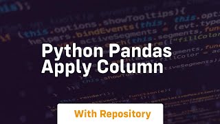 python pandas apply column