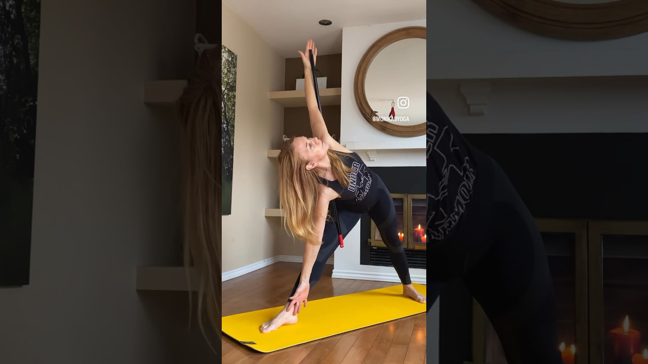 Simple trick to practice triangle pose. 