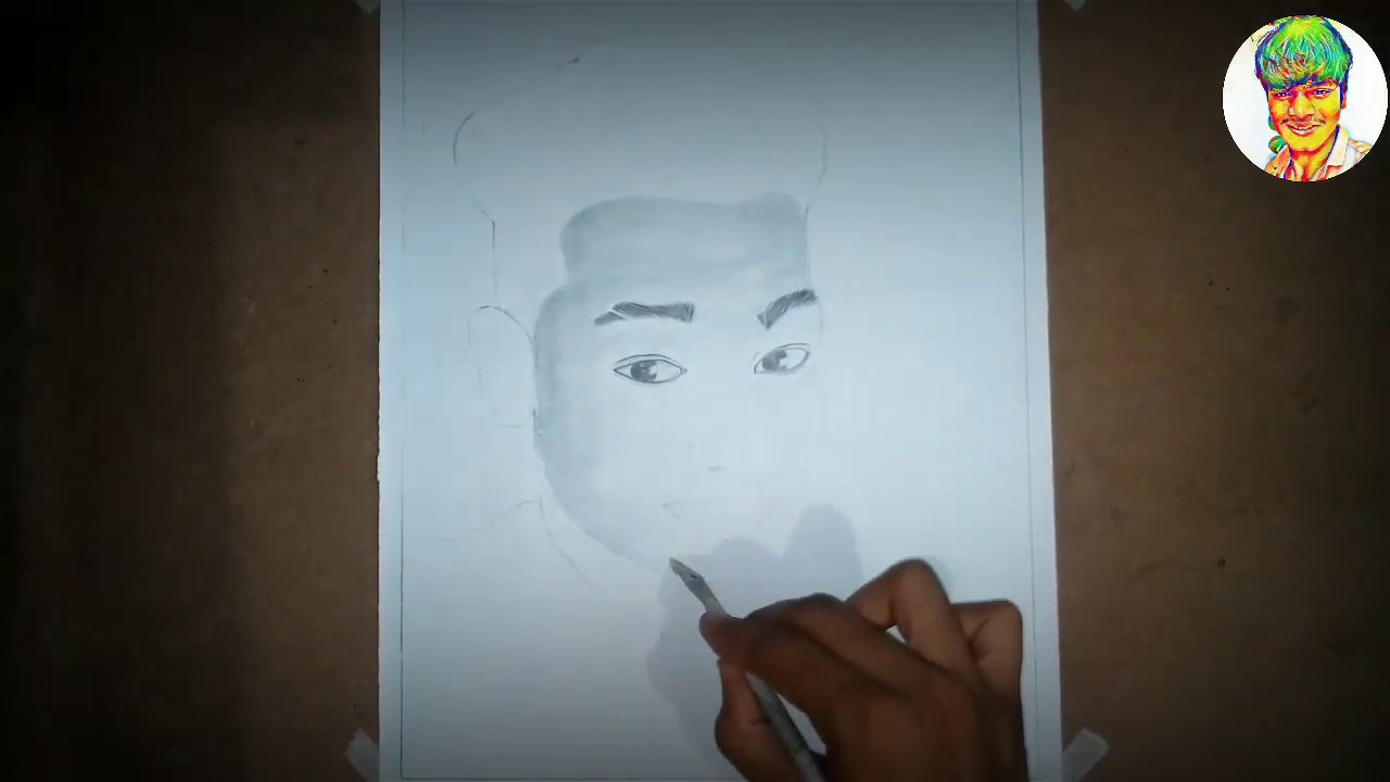 How to shading face artline 2B pencil sketch artist RITESH YouTube