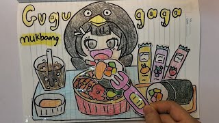 GuGuGaGa Mukbang 🍜 Paper DIY | ASMR | Paper play