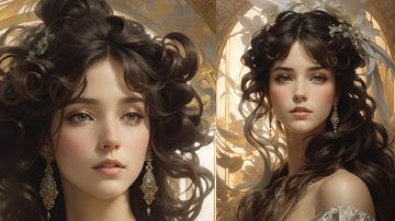 💋  A Stunning Art Nouveau Portraiture The Beautiful Woman. #artnouveau  #beautifulwoman #beauty