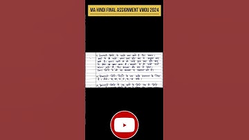 MA HINDI FINAL ASSIGNMENT VMOU 2024 #vmouassignment #vmou #assignment Music:Summer Musician:LunaPan