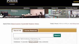 Purdue Calumet Library Homepage